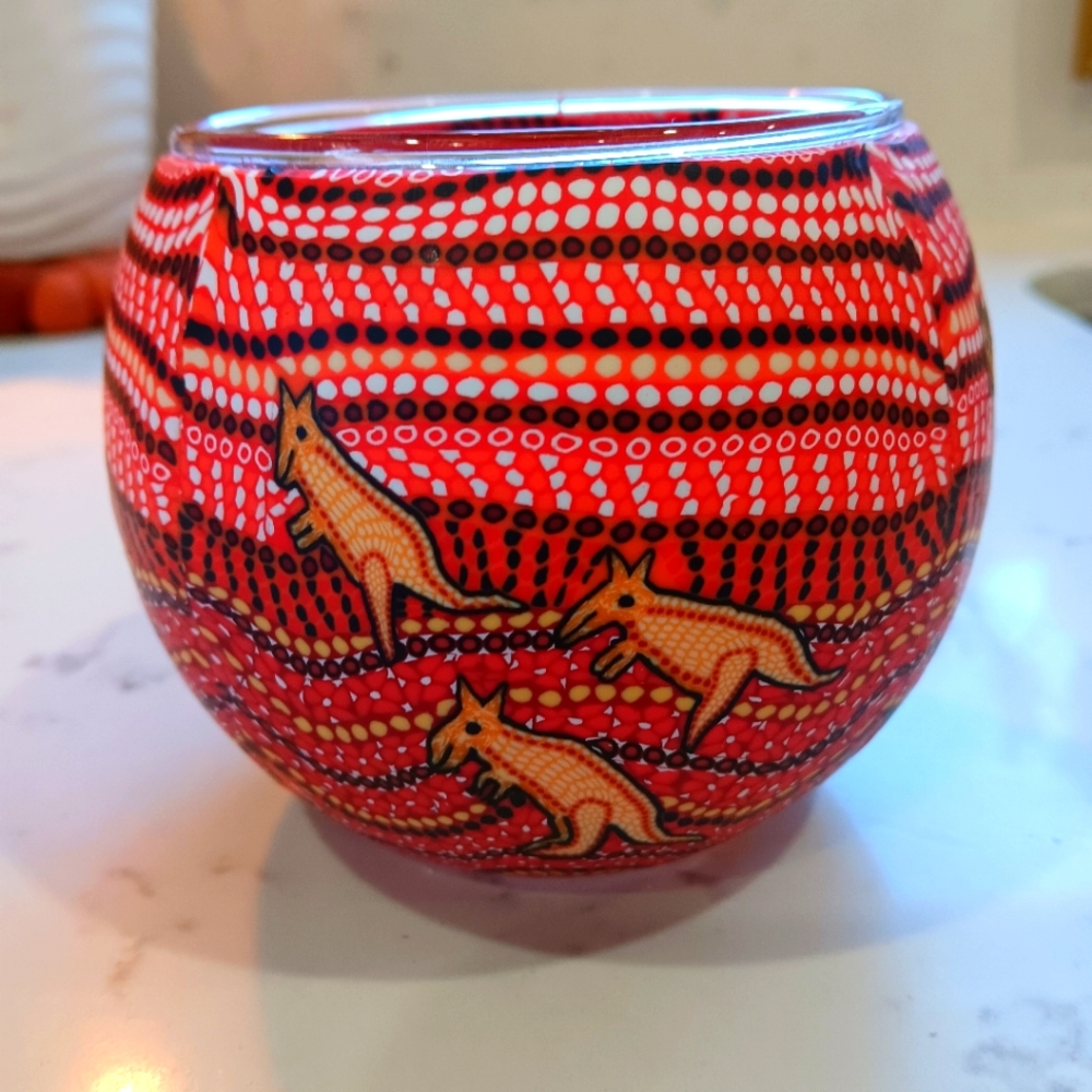 Kangaroo Sunset Tealight Candle Holder